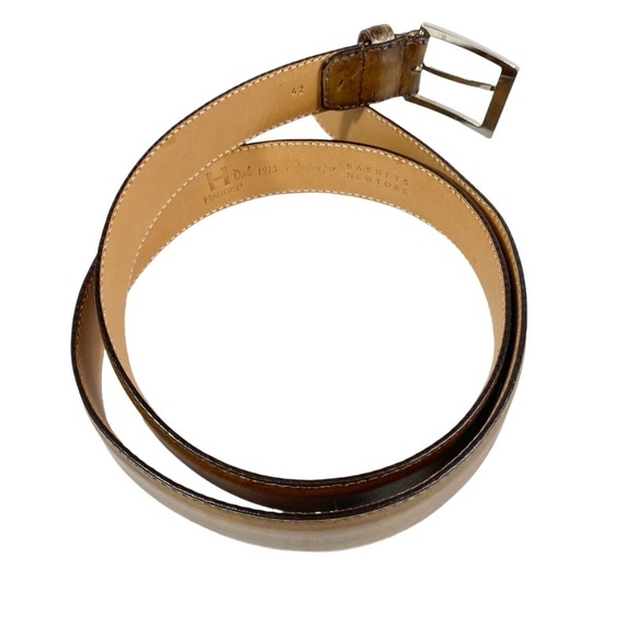 HARRIS DAL Barneys New York Men's Brown Leather Belt - Picture 4 of 10
